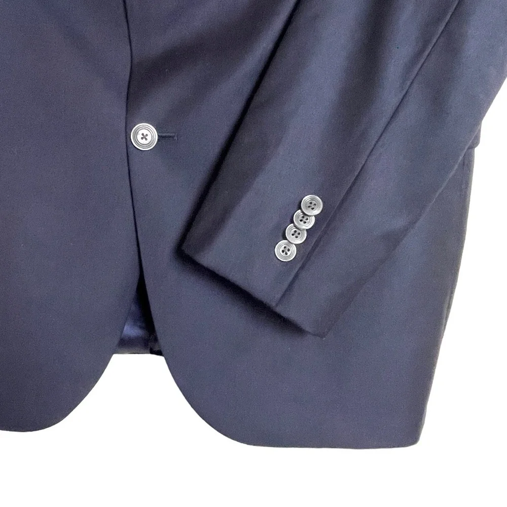 Saks Fifth Avenue Ing‎ Loro Piana Navy Blue Wool Four Seasons 44L Blazer